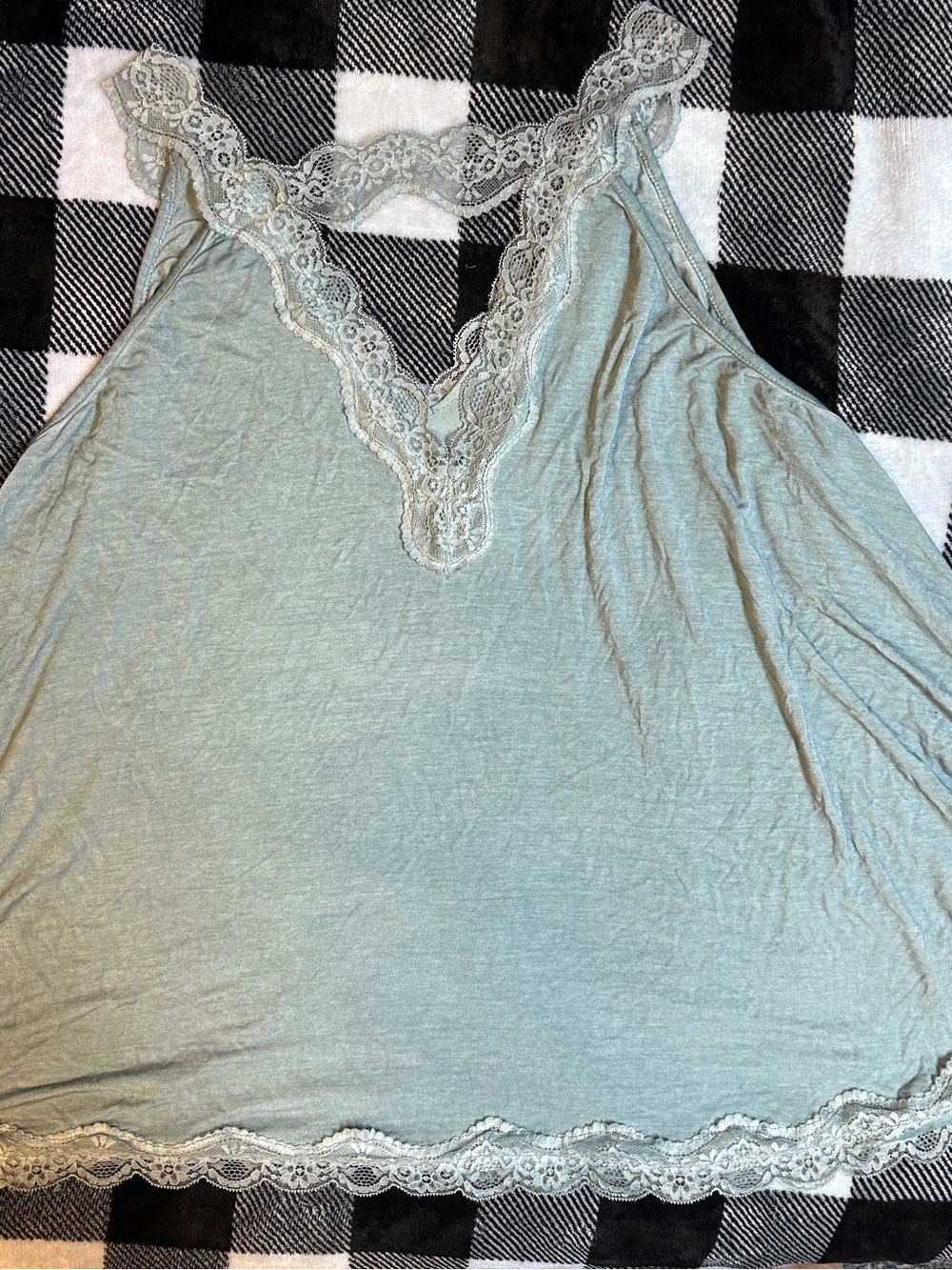 POL Lace-Trim Camisole in Slate Blue